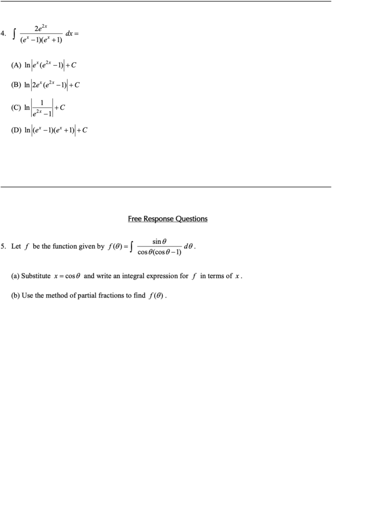 Integration by Partial Fractions in Techniques of Integration